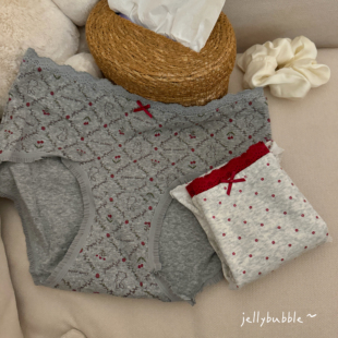 甜美少女7A抑菌纯棉裆中腰包臀弹力女三角裤 学生日常内裤