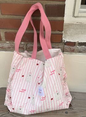 jelly bubble 小猫小狗~泡泡纹理大容量单肩包包托特包帆布包电脑