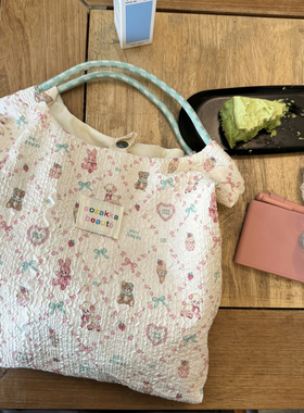 可爱薄荷曼波小羊碎花包女学生大容量手提包包布袋环保袋子单肩包