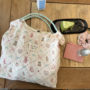 可爱薄荷曼波小羊碎花包女学生大容量手提包包布袋环保袋子单肩包