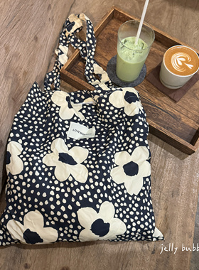 韩系新款碎花花朵帆布包单肩包手提包小清新文艺包包少女旅游布袋