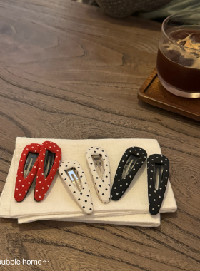 波点发夹~很miu感少女刘海夹 质感很好的韩系碎发水滴bb夹子