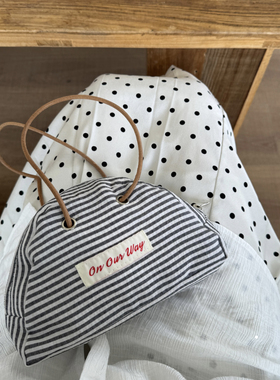 夏天迷你手机包手提包复古日系可爱半圆形帆布手拎包拉链收纳包