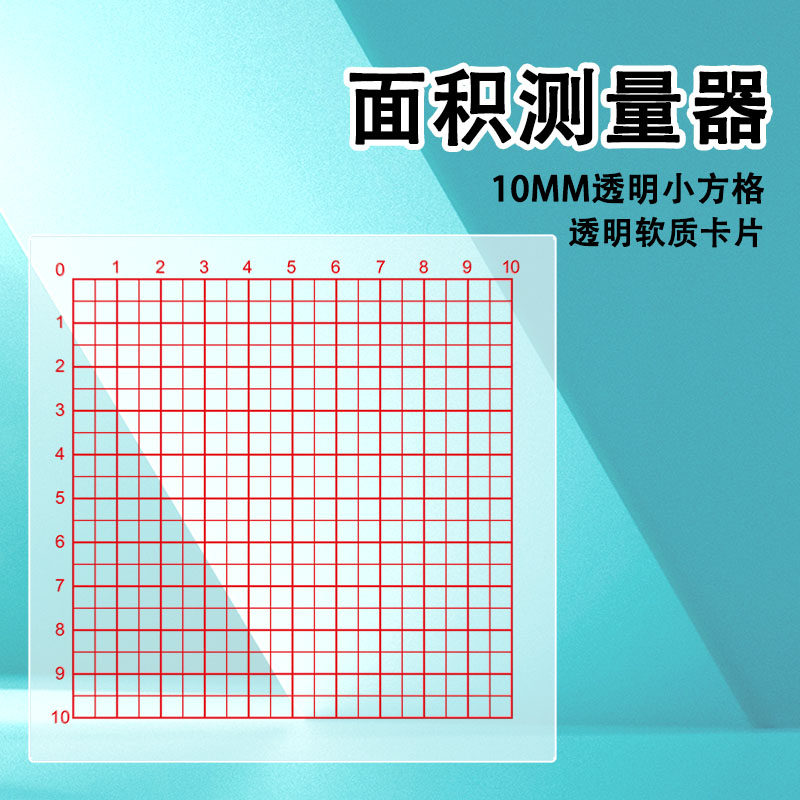 数学计算面积测量 圆点透明软质卡片带刻度 面积测量器 测量尺子