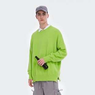 下摆开叉慵懒风宽松毛衣炸街洋气针织衫 GOAL ULTIMATE 潮woo专属