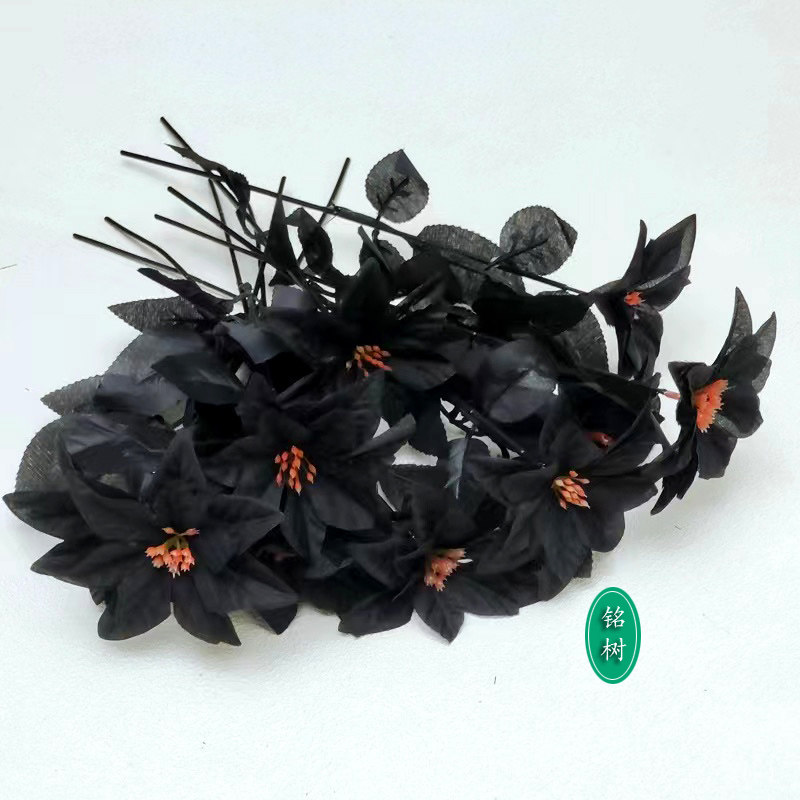 mingshu一品红圣诞绢花图片