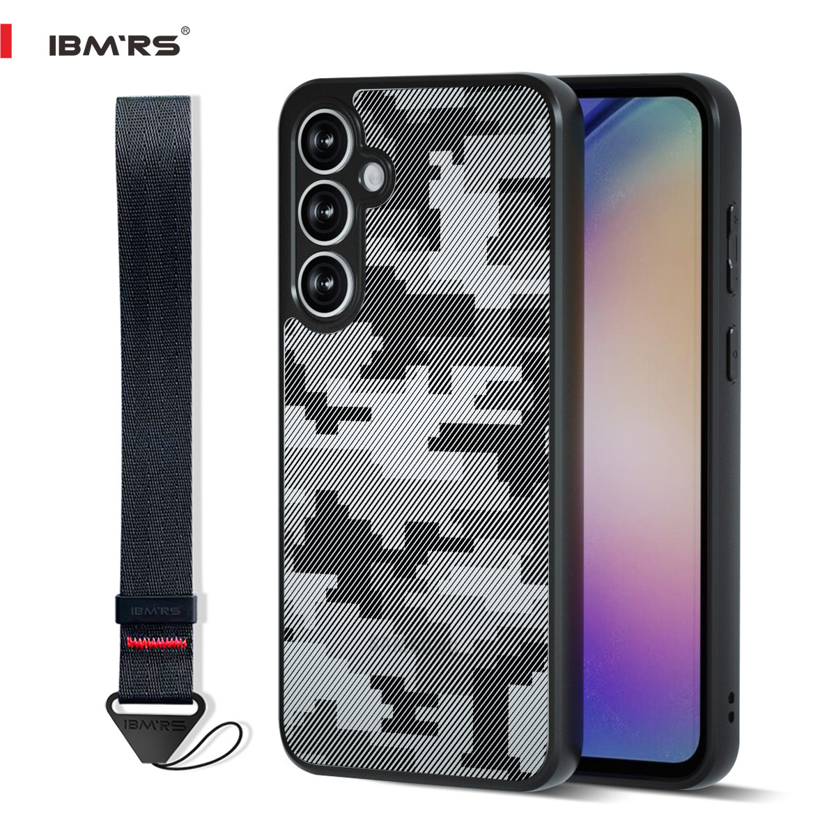 ibmrs适用三星Galaxy C55潮牌迷彩壳 防摔手机套带腕绳 全包边TPU软壳现货