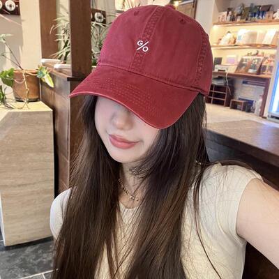 韩版微醺酒红复古软顶鸭舌帽