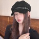 韩版 皮带扣报童帽高品质复古绒面画家帽 气质百搭八角帽女春秋时尚