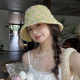 手工草帽女泫雅风ins编织渔夫帽夏季 防紫外线海边度假彩色防晒帽