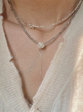 月光石巴洛克珍珠流苏项链百搭