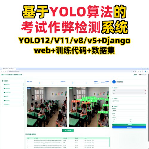 基于深度学习的考试作弊检测(YOLOv12/v11/v8/v5模型+django)