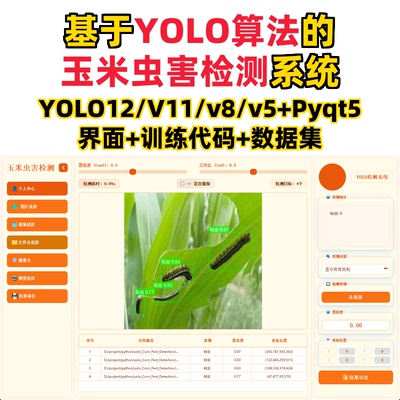 基于深度学习的玉米虫害检测系统(YOLOv12/v11/v8/v5模型+数据集)