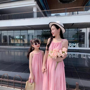 母女裝 連衣裙超仙 海邊度假飄逸沙灘裙高端海灘裙韓版 不一樣親子裝