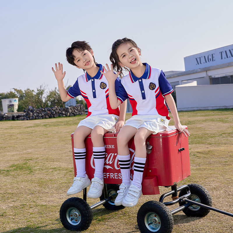 中小学生夏装团体校服幼儿园园服纯棉夏六一运动会大班毕业照班服