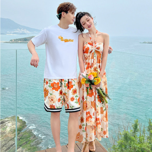 衣服超仙 休闲套装 适合去三亚海边拍照度 裙子假旅游沙滩情侣装