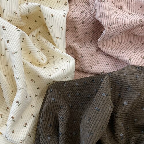 布亦 韩系灯芯绒小野花小清新ins布料服装桌布抱枕手工diy小众