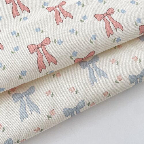 布亦斜纹蝴蝶结小清新ins布料连衣裙衣服桌布抱枕手工diy