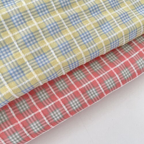 布亦线格格布料简约小清新ins风格子多用途衣服桌布抱枕手工diy