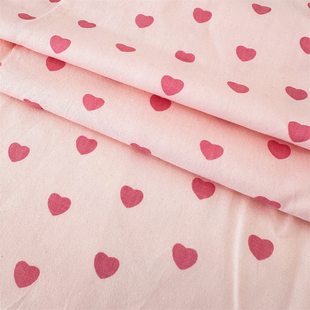 面料手工diy包包布料 服装 纯棉粉色爱心连衣裙短袖 衬衫