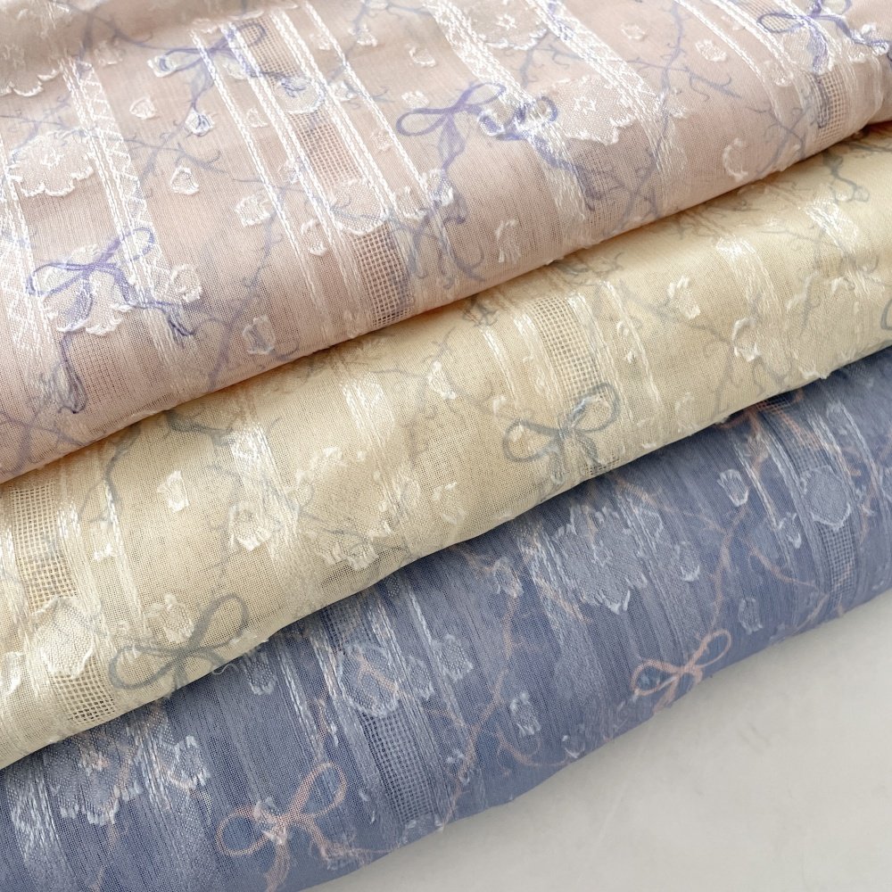 布亦蕾丝提花蝴蝶结布料桌布沙发连衣裙衣服手工diy小清新ins风