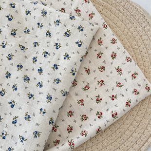 亲肤舒服服装 清新文艺布料 布料裙子衣服窗帘diy 棉麻碎花 布亦