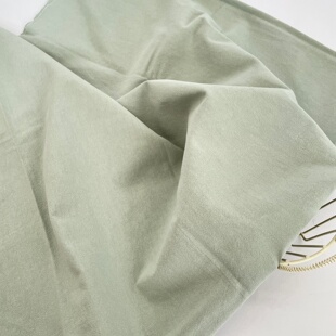 连衣裙衬衫 浅绿肌理感棉麻布料 DIY 手工 汉服面料 侘寂风松弛感