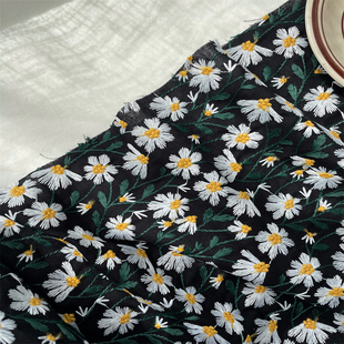 尘染重工立体小雏菊碎花刺绣棉麻绣花服装 面料手工diy包包桌布