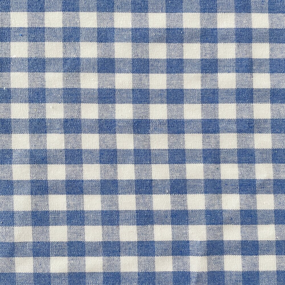布亦1公分格子蓝布料小清新ins风桌布连衣裙衣服桌面盖布手工diy图片