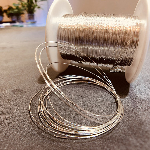 S999纯银银丝银线足银镶嵌手工DIY配件配饰木牌镶嵌圆纯银丝银胎