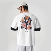 New Era纽亦华联名MLB玫瑰花卉纽约洋基队短袖 T恤透气情侣NY印花