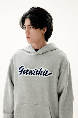 getwithit美式校园外套连帽卫衣