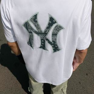 New T恤男女NY紐約洋基隊潮 腰果花運動短袖 Era紐亦華MLB系列新款
