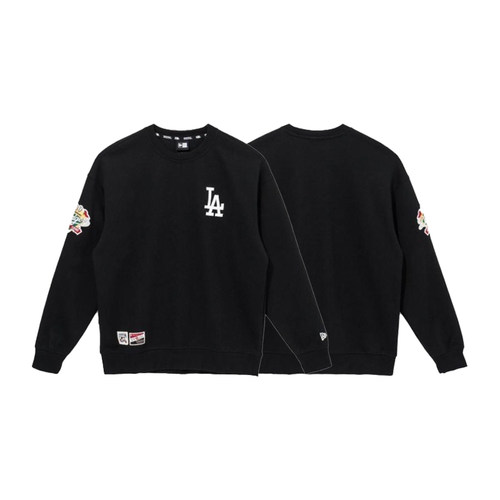 New Era X MLB纽亦华纽约洋基队NY圆领套头字母刺绣卫衣男女同款