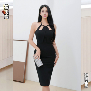 花飞夜 连衣裙宴会晚装 韩国代购 修身 晚礼裙司仪派对及膝裙 韩版