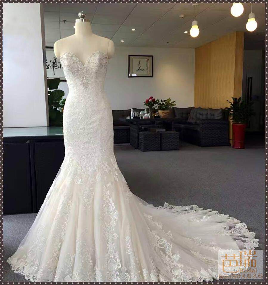 【芭瑞Bridal婚纱礼服】V领手工钉珠抹胸蕾丝鱼尾实物定制婚纱在类目 女装/女士精品, 婚纱/旗袍/礼服, 婚纱中 - 来自Buy2taobao.com提供专业的淘宝代购服务