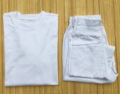 纯棉舒适防静电内衣特体加肥白色保暖内衣裤 纯棉防静电睡衣裤