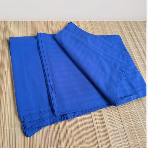 纯品船用远航防静电阻燃床单素净蓝丝光棉条纹床单宽1.45米*长2米