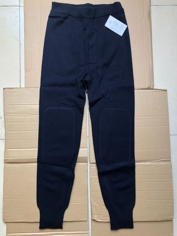 特体加肥有货! 男式膝盖双层保暖羊毛裤 黑色冬季防寒羊毛裤