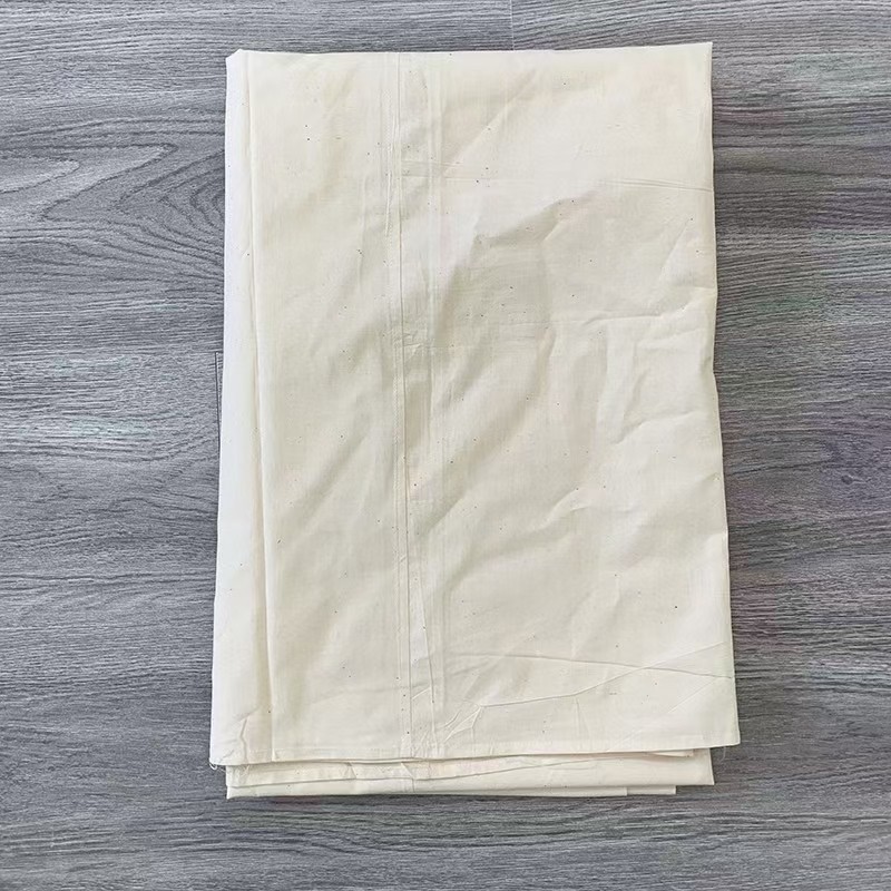 90年代制作的粗面布床单白色床单长2.15米 宽1.35米绿色天然材质