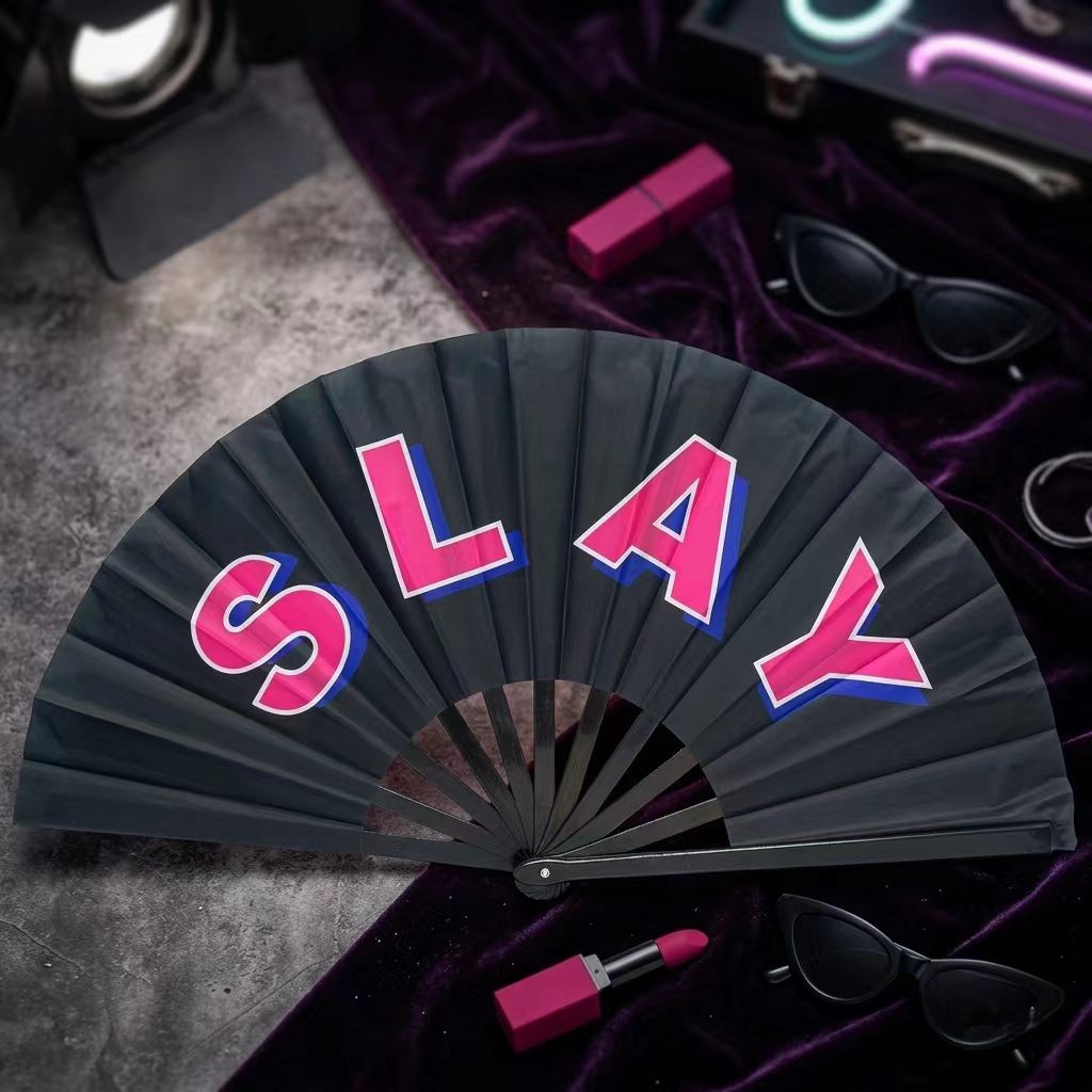 SLAY电音节拍照神器手摇折扇