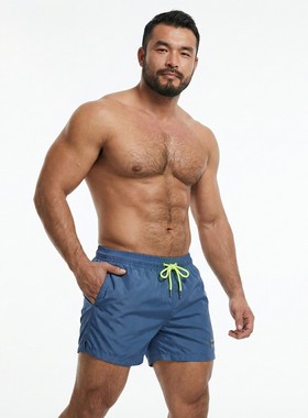 desmiit纯色3分男休闲短裤潮流夏日短裤海边沙滩泳裤