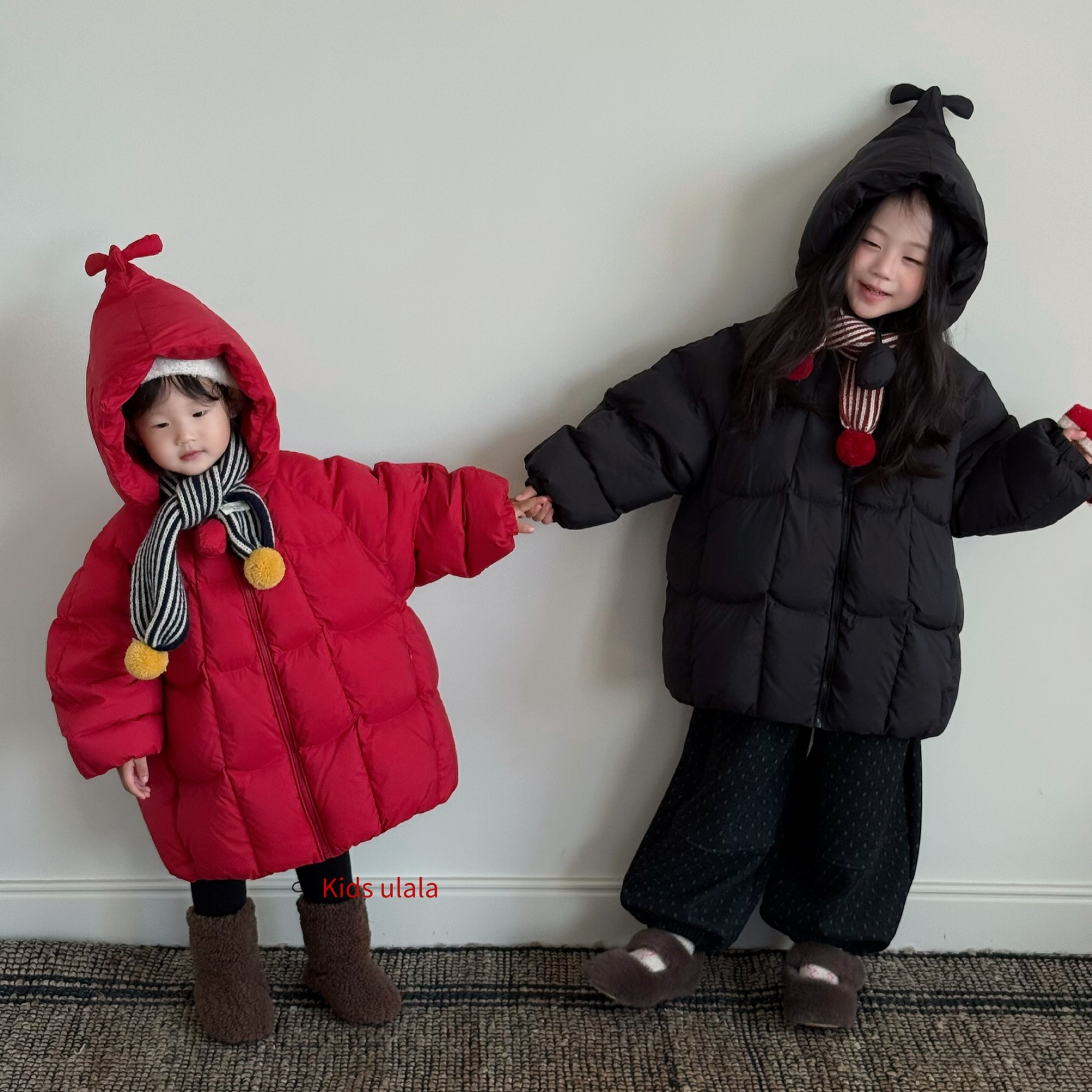 【正品现货】U拉男女童羽绒服95绒精灵帽2025冬儿童中长无胆防绒