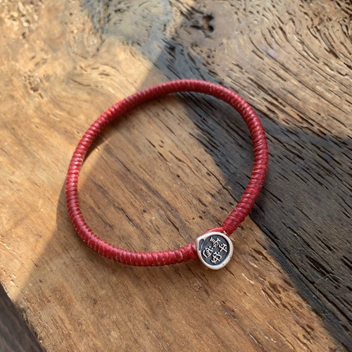 【顺】原创泰国蜡线纯银手工编金刚结手绳 情侣手链脚链 蜡线手绳