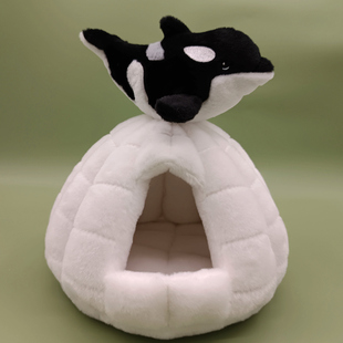 虎鲸毛绒玩具极地馆雪洞虎鲸公仔海洋馆动物海豹北极熊企鹅海豚