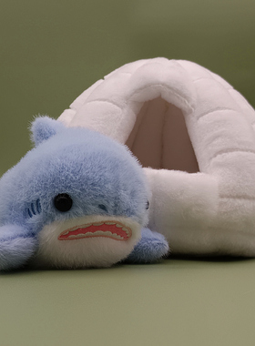 鲨鱼毛绒玩具海洋馆公仔雪洞鲨鱼极地馆同款玩偶企鹅虎鲸海豹