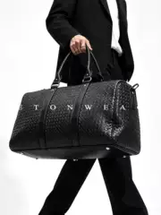 Travel Bag for Men, New European and American Style, Large Capacity, Hand-Woven Luggage Bag, Business Trip Handbag, Shoulder Bag, Gym Bag