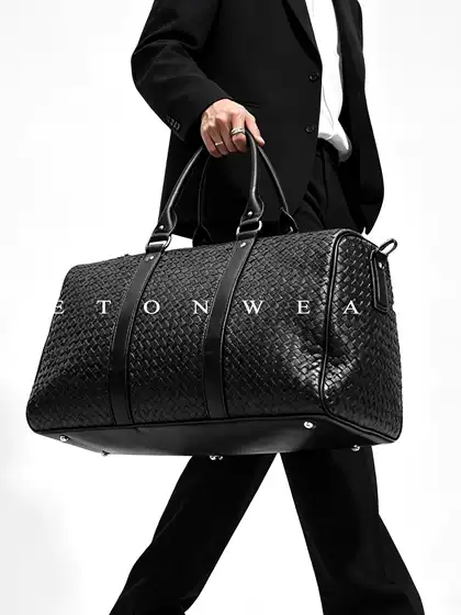 Travel Bag for Men, New European and American Style, Large Capacity, Hand-Woven Luggage Bag, Business Trip Handbag, Shoulder Bag, Gym Bag