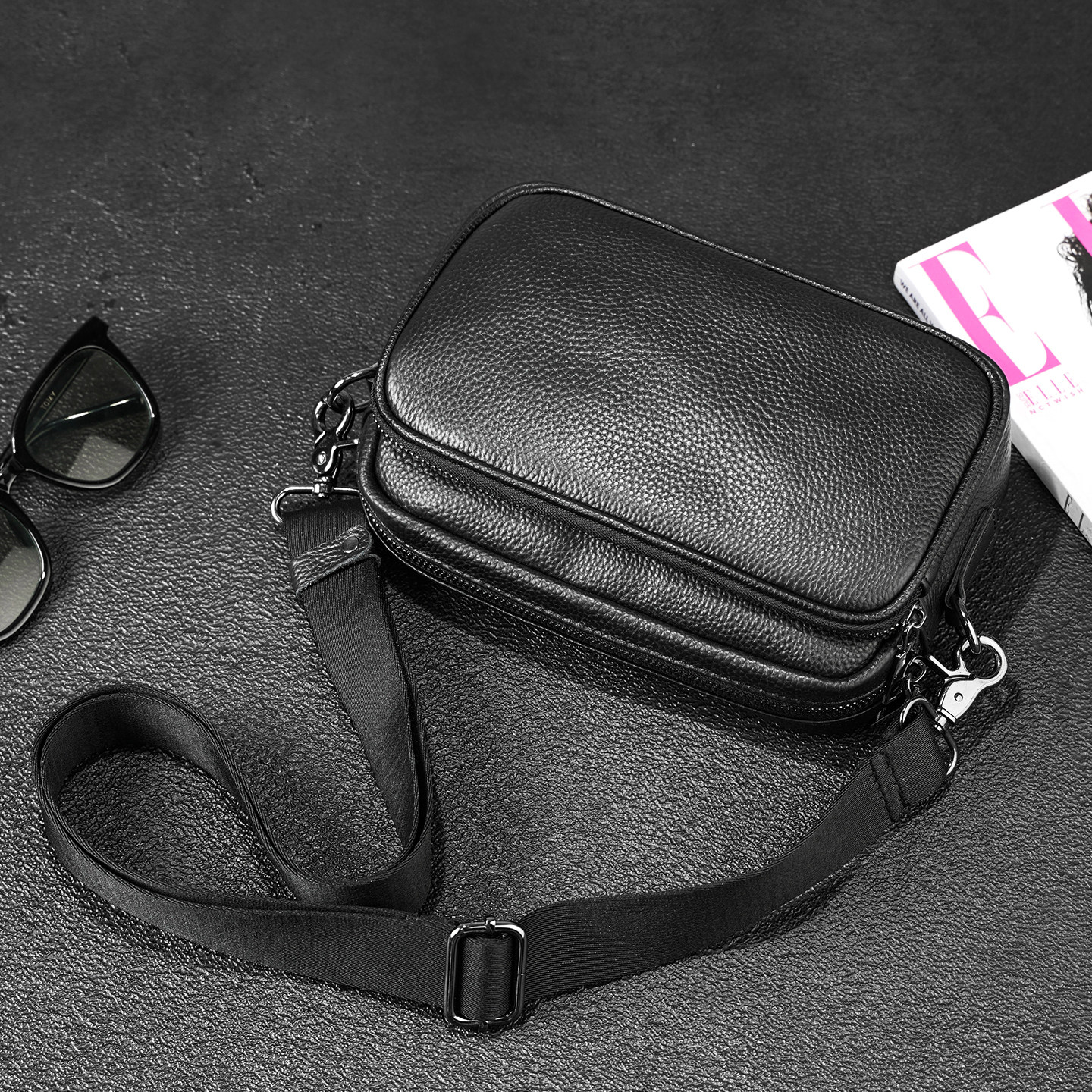 轻奢高定男包头层牛皮男士横款小方包 简约百搭真皮手机包斜挎包,箱包皮具/热销女包/男包,男士包袋,淘宝优惠券,粉丝福利购,淘宝优惠卷