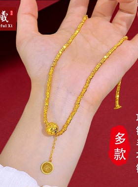 爆闪满天星沙金项链女轻奢小众